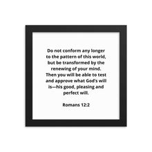 Load image into Gallery viewer, Bible Verses Romans 12:2 Framed Poster
