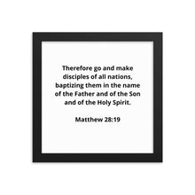 Load image into Gallery viewer, Bible Verses Matthew 28:19 Framed Poster
