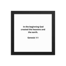 Load image into Gallery viewer, Spiritual Bible Verses Genesis 1:1 Framed Poster
