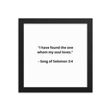 Load image into Gallery viewer, Romance Song of Solomon 3:4 Framed Poster
