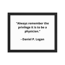 Load image into Gallery viewer, Daniel P. Logan Doctor Framed Poster
