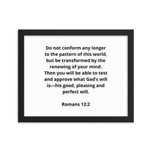 Load image into Gallery viewer, Bible Verses Romans 12:2 Framed Poster
