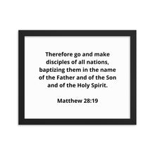 Load image into Gallery viewer, Bible Verses Matthew 28:19 Framed Poster
