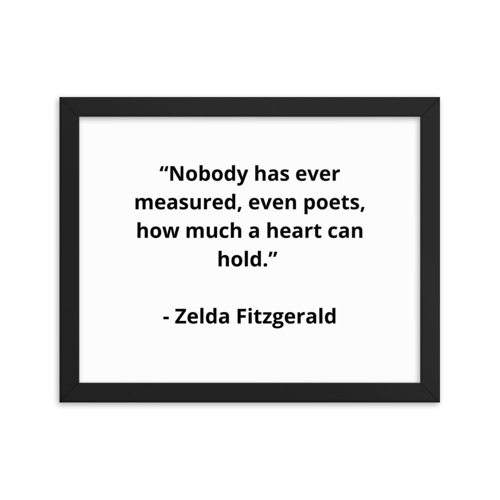Romance Zelda Fitzgerald Framed Poster