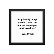 Load image into Gallery viewer, Suze Orman Framed Poster
