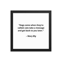 Load image into Gallery viewer, Mary Bly Dog/Cat Love Framed Poster
