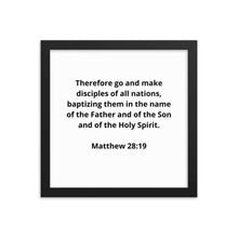 Load image into Gallery viewer, Bible Verses Matthew 28:19 Framed Poster
