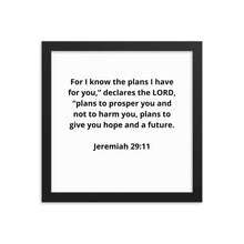 Load image into Gallery viewer, Spiritual Bible Verses Jeremiah 29:11 Framed Poster
