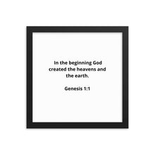 Load image into Gallery viewer, Spiritual Bible Verses Genesis 1:1 Framed Poster
