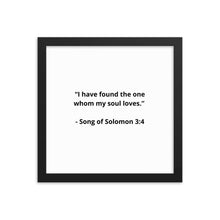 Load image into Gallery viewer, Romance Song of Solomon 3:4 Framed Poster
