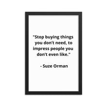 Load image into Gallery viewer, Suze Orman Framed Poster
