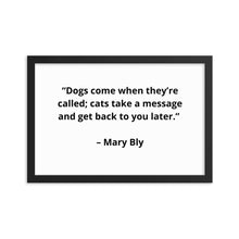 Load image into Gallery viewer, Mary Bly Dog/Cat Love Framed Poster
