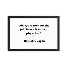 Load image into Gallery viewer, Daniel P. Logan Doctor Framed Poster
