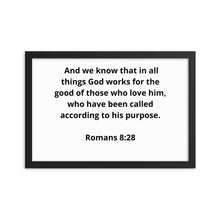 Load image into Gallery viewer, Spiritual Bible Verses Romans 8:28 Framed Poster
