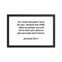 Load image into Gallery viewer, Spiritual Bible Verses Jeremiah 29:11 Framed Poster
