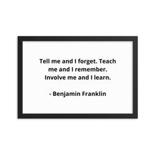 Load image into Gallery viewer, Teachers Benjamin Franklin Framed Poster
