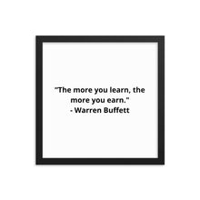 Load image into Gallery viewer, Warren Buffett Success Framed Poster
