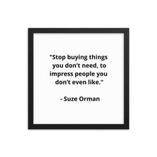 Load image into Gallery viewer, Suze Orman Framed Poster
