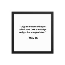 Load image into Gallery viewer, Mary Bly Dog/Cat Love Framed Poster
