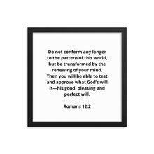 Load image into Gallery viewer, Bible Verses Romans 12:2 Framed Poster
