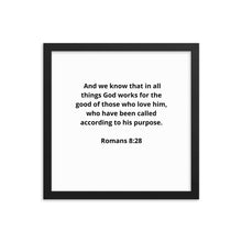 Load image into Gallery viewer, Spiritual Bible Verses Romans 8:28 Framed Poster
