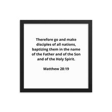 Load image into Gallery viewer, Bible Verses Matthew 28:19 Framed Poster
