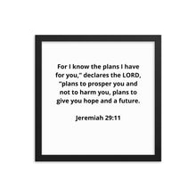 Load image into Gallery viewer, Spiritual Bible Verses Jeremiah 29:11 Framed Poster
