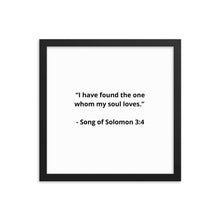 Load image into Gallery viewer, Romance Song of Solomon 3:4 Framed Poster
