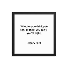 Load image into Gallery viewer, Entrepreneur Quotes Henry Ford Framed Poster
