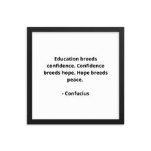 Load image into Gallery viewer, Teachers Confucius Framed Poster
