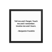 Load image into Gallery viewer, Teachers Benjamin Franklin Framed Poster
