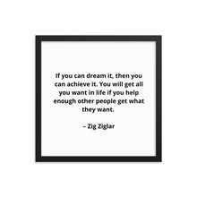 Load image into Gallery viewer, Zig Ziglar Inspirational Framed Poster
