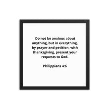 Load image into Gallery viewer, Bible Verses Philippians 4:6 Framed Poster
