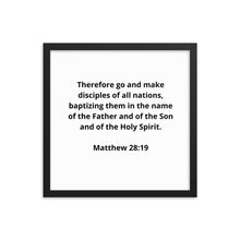 Load image into Gallery viewer, Bible Verses Matthew 28:19 Framed Poster
