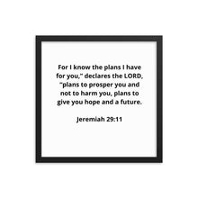Load image into Gallery viewer, Spiritual Bible Verses Jeremiah 29:11 Framed Poster

