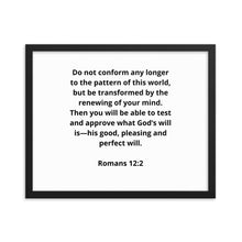 Load image into Gallery viewer, Bible Verses Romans 12:2 Framed Poster
