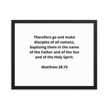 Load image into Gallery viewer, Bible Verses Matthew 28:19 Framed Poster

