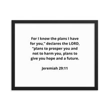 Load image into Gallery viewer, Spiritual Bible Verses Jeremiah 29:11 Framed Poster
