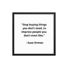 Load image into Gallery viewer, Suze Orman Framed Poster

