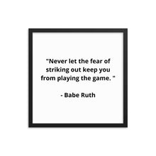 Load image into Gallery viewer, Babe Ruth Framed Poster
