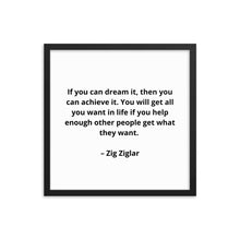 Load image into Gallery viewer, Zig Ziglar Framed Poster
