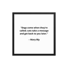 Load image into Gallery viewer, Mary Bly Dog/Cat Love Framed Poster
