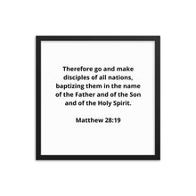 Load image into Gallery viewer, Bible Verses Matthew 28:19 Framed Poster
