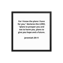 Load image into Gallery viewer, Spiritual Bible Verses Jeremiah 29:11 Framed Poster

