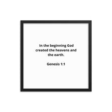 Load image into Gallery viewer, Spiritual Bible Verses Genesis 1:1 Framed Poster
