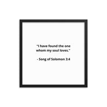 Load image into Gallery viewer, Romance Song of Solomon 3:4 Framed Poster
