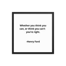 Load image into Gallery viewer, Entrepreneur Quotes Henry Ford Framed Poster
