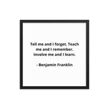 Load image into Gallery viewer, Teachers Benjamin Franklin Framed Poster
