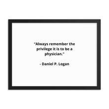 Load image into Gallery viewer, Daniel P. Logan Doctor Framed Poster
