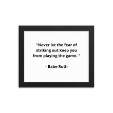 Load image into Gallery viewer, Babe Ruth Framed Poster
